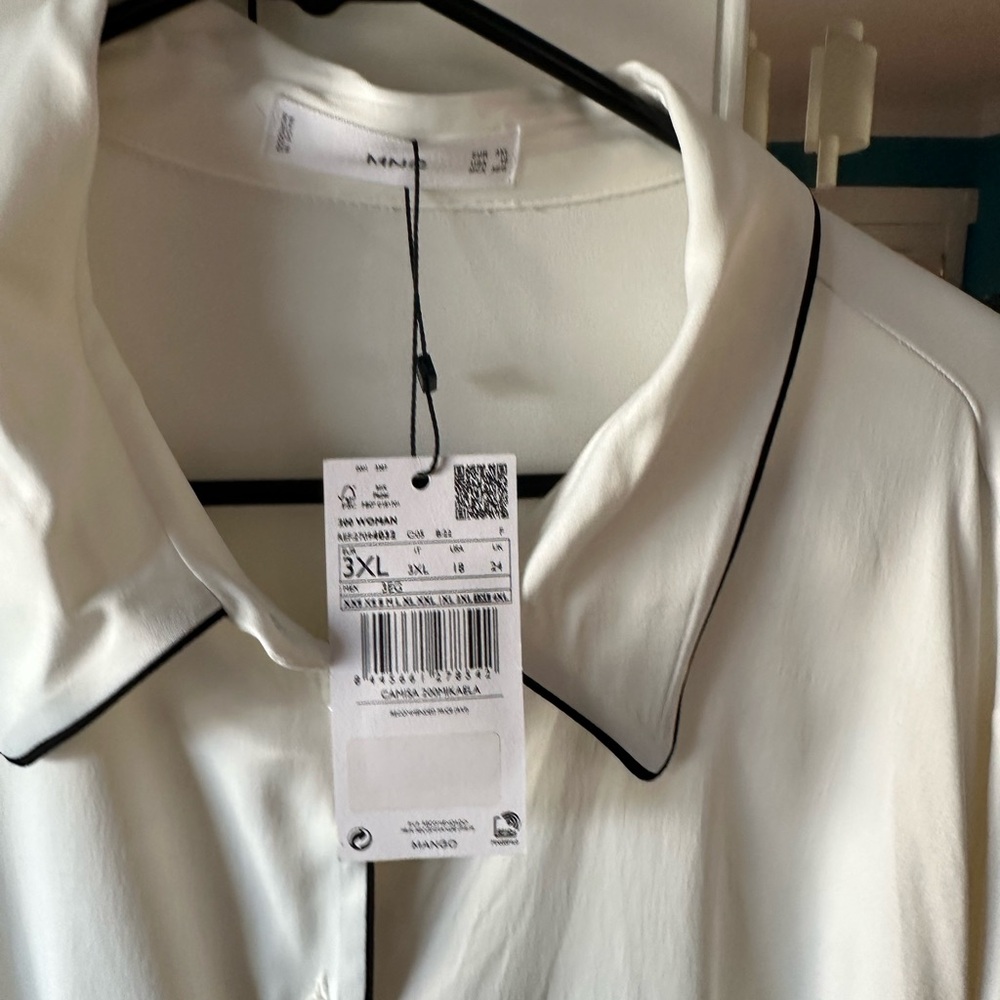 NWT Mango blouse with piping size 18 - Picture 7 of 7